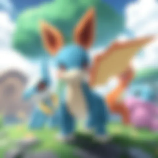 An iconic Pokemon landscape showcasing diverse environments