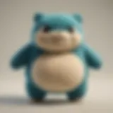 A beautifully crafted Snorlax plush toy showcasing its iconic features