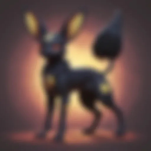 An artistic depiction of Umbreon showcasing unique color palettes and textures.