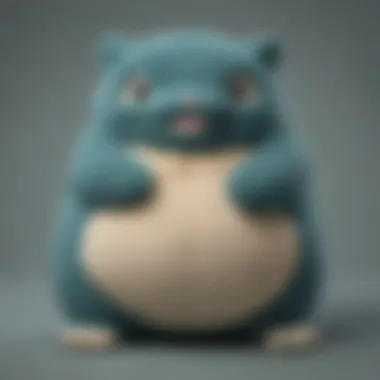 Close-up of the plush texture of a Snorlax bean bag