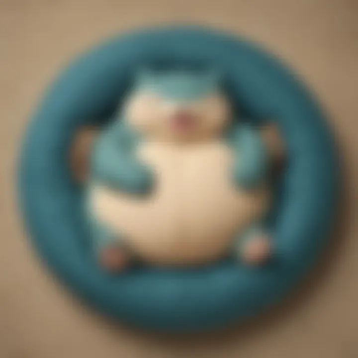 Person relaxing while sitting on a giant Snorlax bean bag