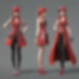 Elegant attire inspired by Pokemon themes