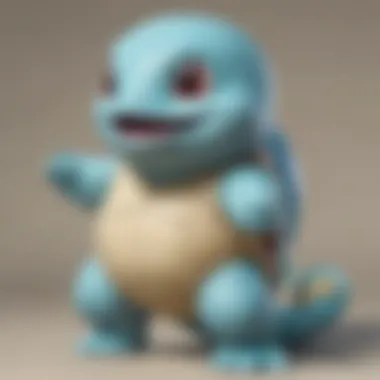 Squirtle with a cheeky expression and a burst of gas