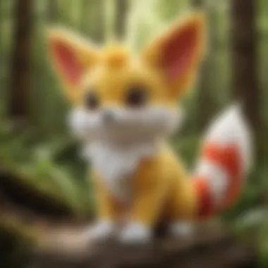 Enchanting Fennekin Plush in Forest Setting