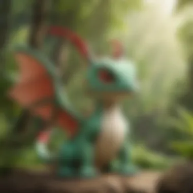 Flygon Stuffed Animal with Dreamy Background