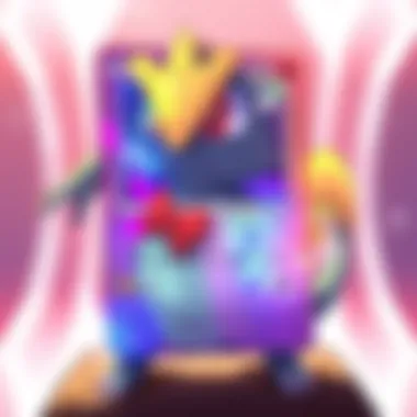 Rare Holographic Pokémon Card A close-up of a rare holographic Pokémon card
