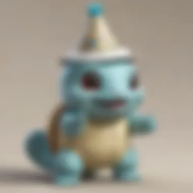 Handmade Pokemon party hat featuring Squirtle artwork