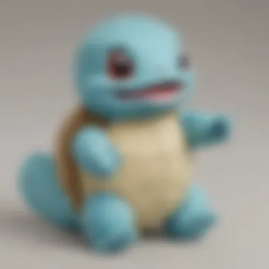 Creative depiction of a happy collector proudly displaying the elusive Squirtle plush