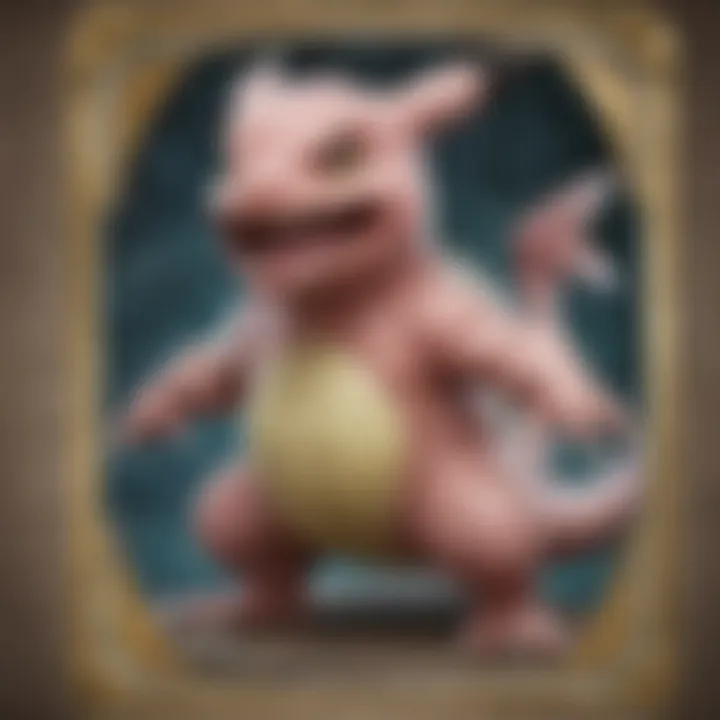 Close-up of a pristine Pokémon card showcasing its surface details