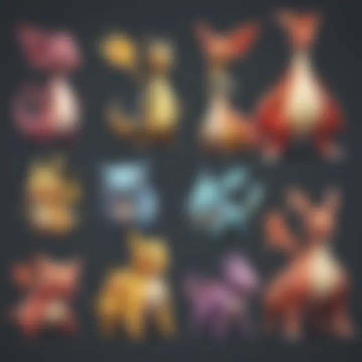 Diverse Pokémon lineup showcasing various types