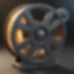 Illuminated Movie Reel Symbolizing Cinema Artistry