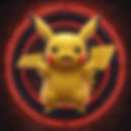 Vibrant Pikachu neon sign glowing in a cozy room