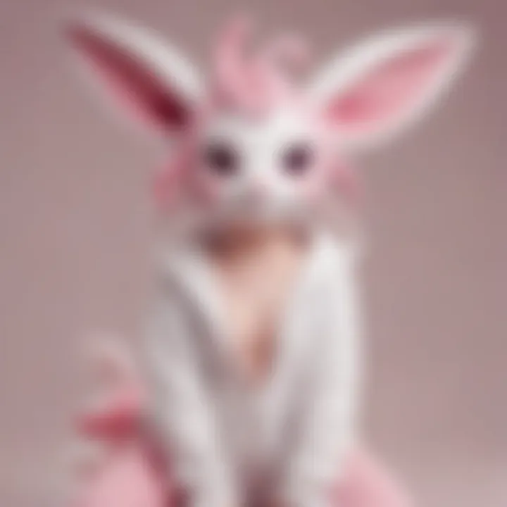 Intricate details of Sylveon Kigurumi's ethereal elegance