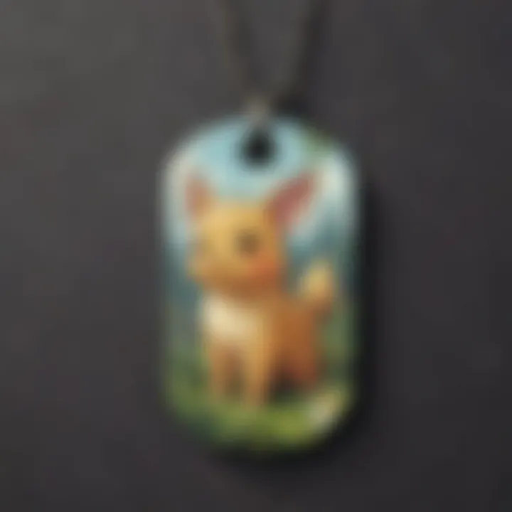 Intricate Pokemon Dog Tag design inspired by nature