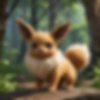 Eevee in a lush green meadow