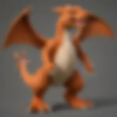 Lifelike features of the life-size Pokemon plush Charizard