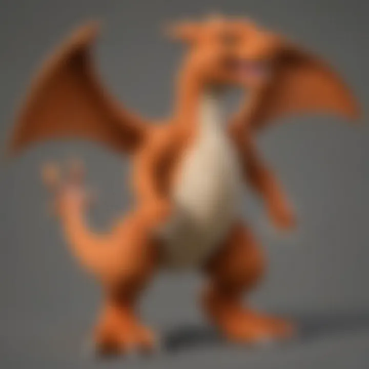 Lifelike features of the life-size Pokemon plush Charizard