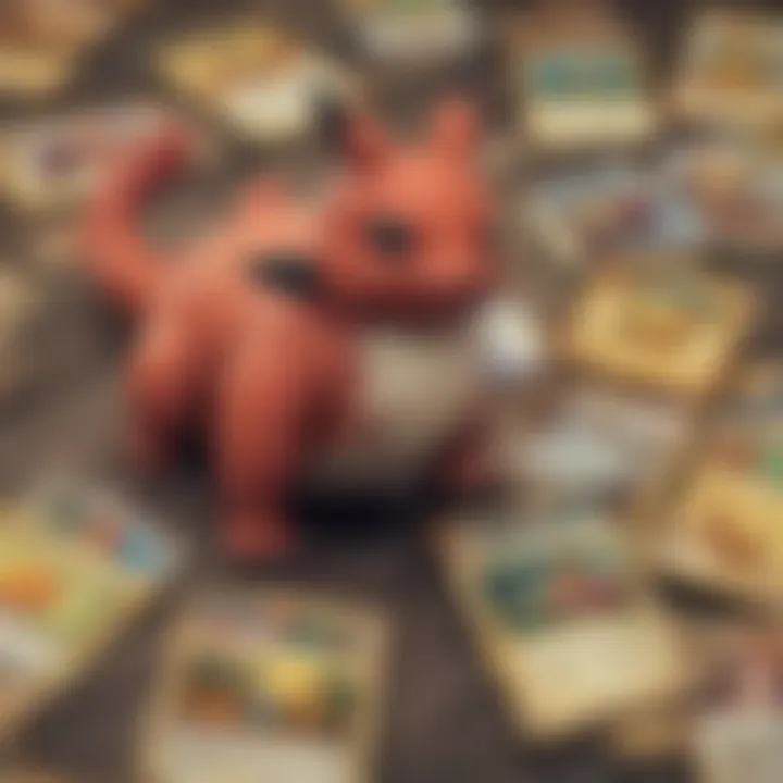 A collector analyzing Pokémon cards with tools