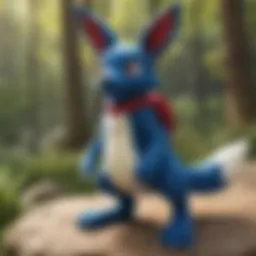 Majestic Lucario Plush in Natural Setting