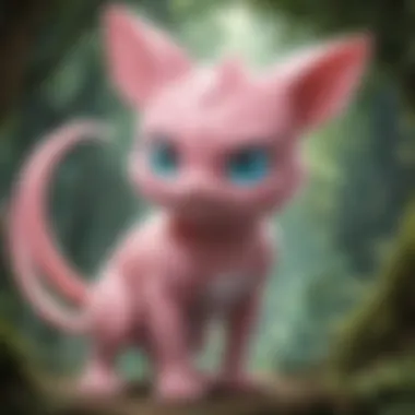 A close-up view of the Mew promo card showcasing its unique design features.