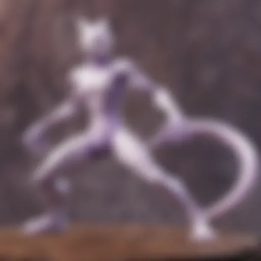 Mewtwo in a fierce battle stance