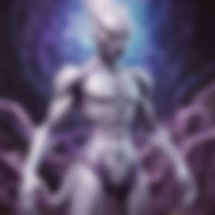 Close-up of a rare holographic Mewtwo card highlighting its collectible features