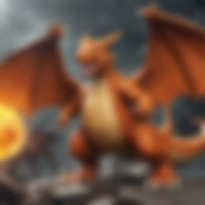 Charizard battling against a powerful opponent