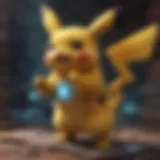 Mystical Pikachu surrounded by shimmering lights