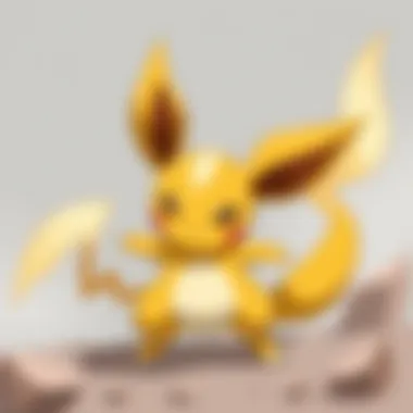 Illustration depicting the evolution of Raichu in the Pokémon series