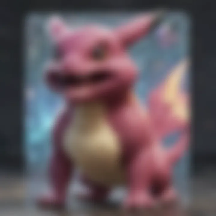 Close-up of high-quality holographic Pokemon card details