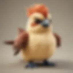 Exquisite Pidgeot Plush Displayed on Elegant Shelf