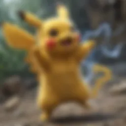 Illustration of Pikachu in action