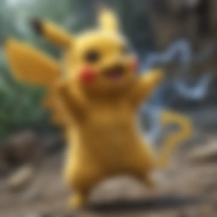 Illustration of Pikachu in action