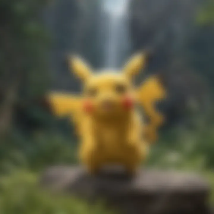 Pikachu surrounded by various elemental symbols, highlighting its versatility