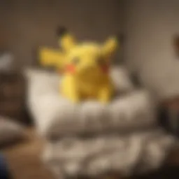A cozy environment featuring the Pikachu Pillow Pet