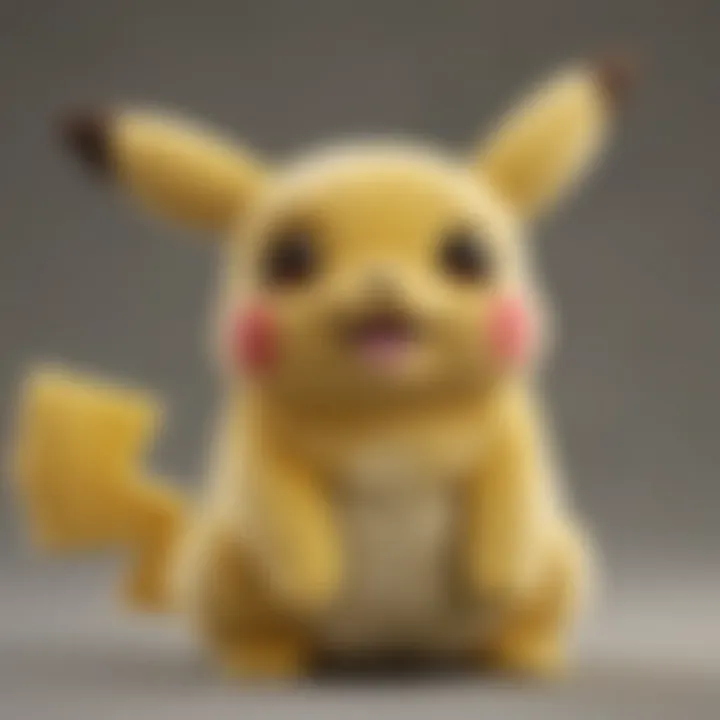 Close-up of a large Pikachu plush highlighting its premium quality materials