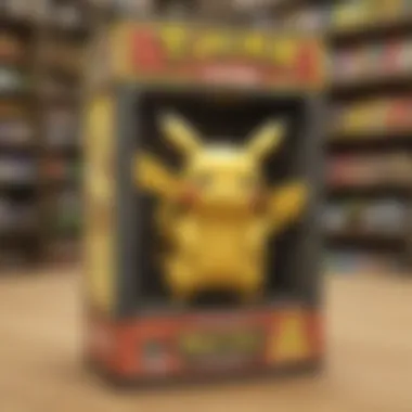 Pikachu V Box showcased in a collector's display