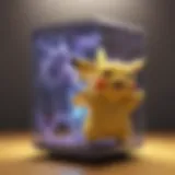 Electric energy crackling around Pikachu V Box