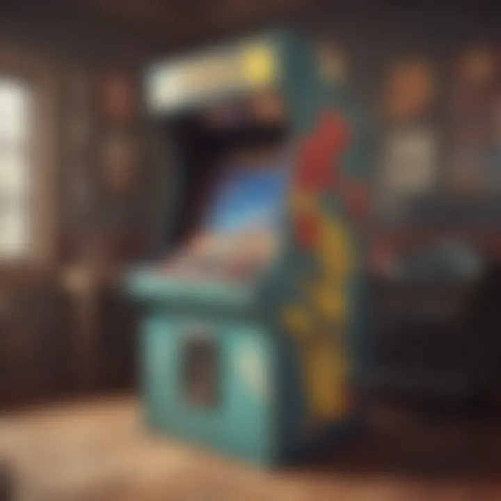 A vintage Pokemon arcade machine showcasing classic artwork