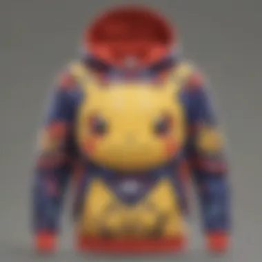 A cozy hoodie with a unique Pokemon-inspired pattern for a fashionable look