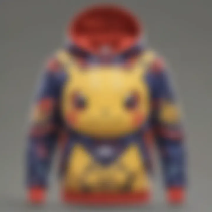 A cozy hoodie with a unique Pokemon-inspired pattern for a fashionable look