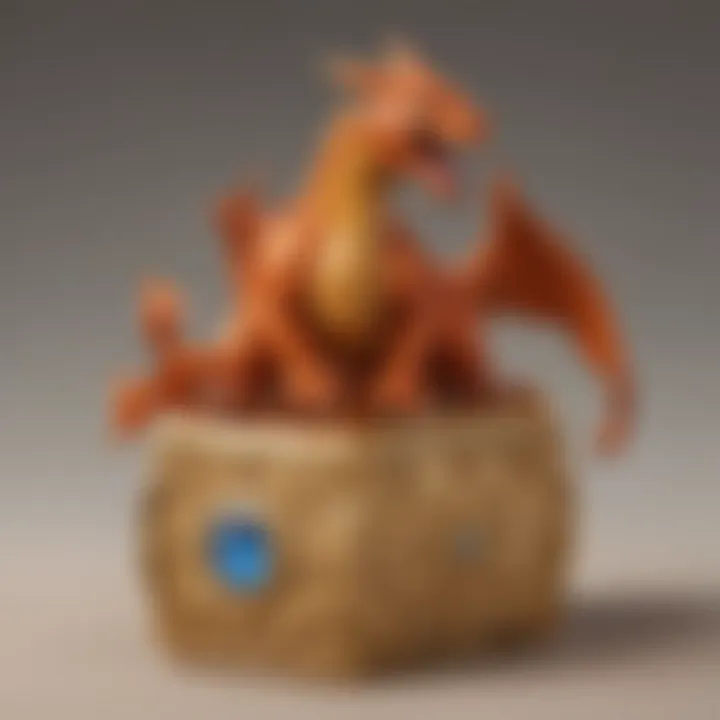 Pokemon engagement ring box with Charizard motif