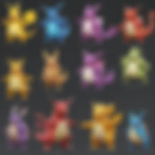 A vibrant display of various shiny Pokémon available in the game.