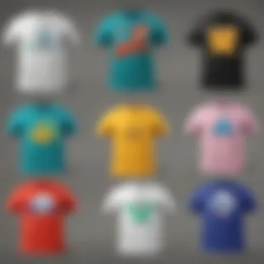 Diverse Designs of Pokémon Gym Shirts A vibrant collection of Pokémon gym shirts showcasing different designs and color schemes.