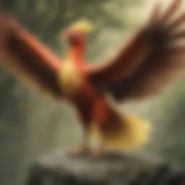 Majestic Ho-Oh flying over scenic landscape