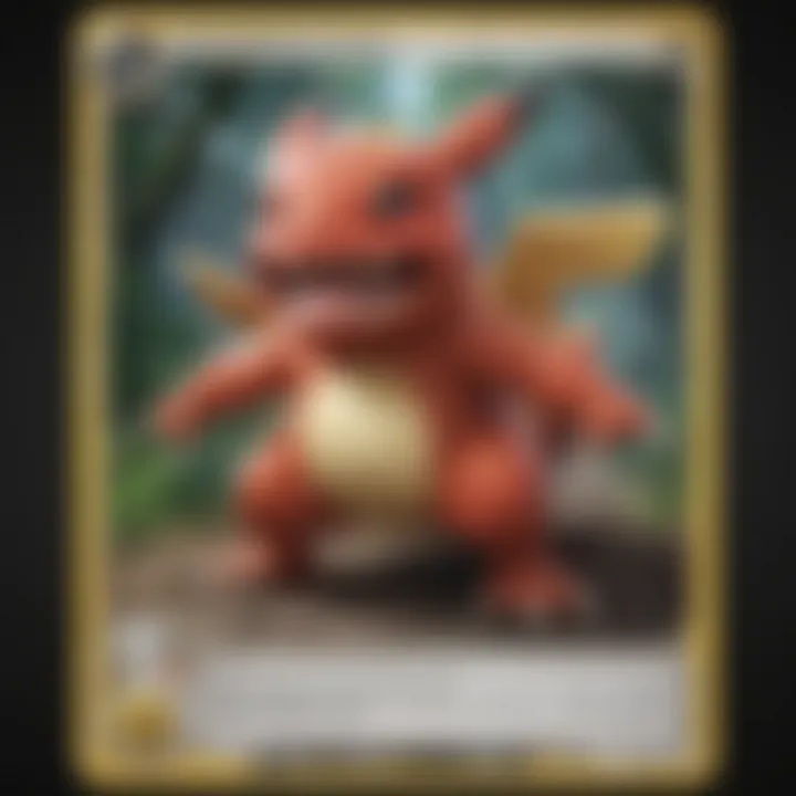 Close-up of a shiny Pokémon card from Hidden Fates