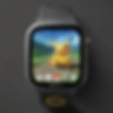 User interface of a Pokémon smartwatch displaying game notifications.