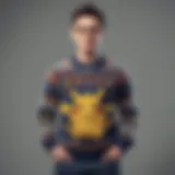 Pokemon Sweater with Abstract Geometric Design