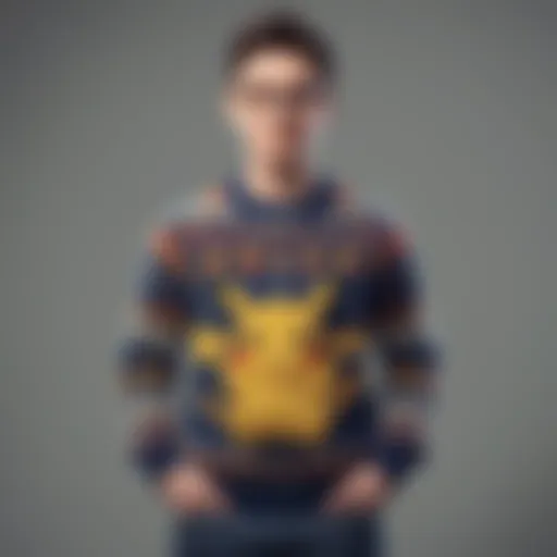 Pokemon Sweater with Abstract Geometric Design