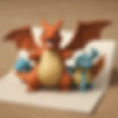 Elegant Pokemon thank you card with Charizard and Squirtle